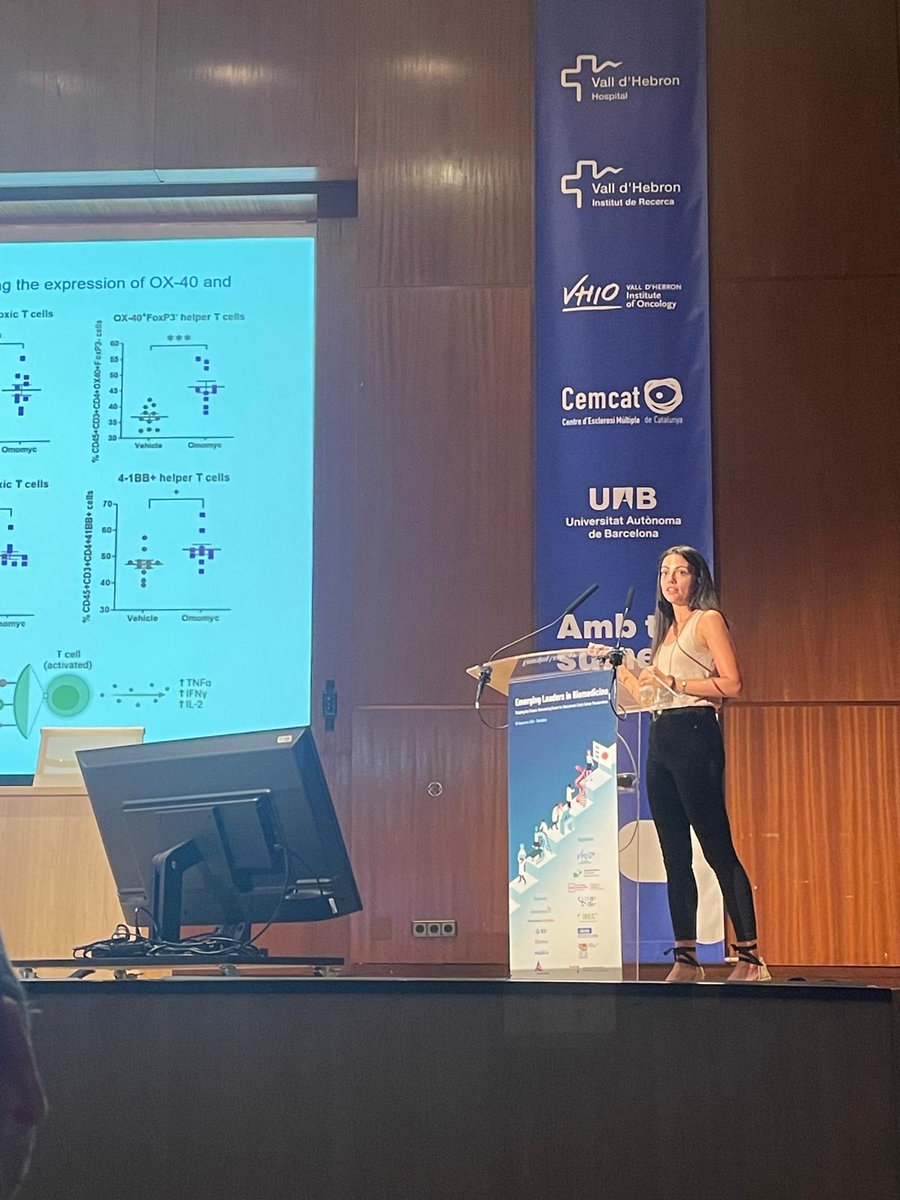 peptomyc's tweet photo. Today, @SilviaCasacub presenting at Emerging Leaders in Biomedicine conference in @VHIO / #Peptomyc Fantastic talk, congratulations Sílvia! https://t.co/DdTVPYcm9M