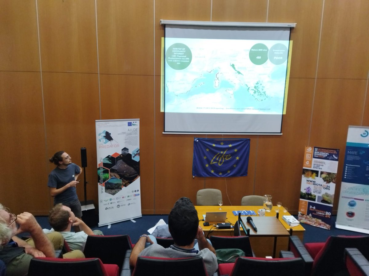 LIFEmedCLIFFS's tweet photo. I al @Neobiota2024, la conferència d'invasions biològiques a #Lisboa, hem fet una presentació oral, hem exposat pòsters i hem reprès contacte per futures  col·laboracions en el control d'espècies invasores https://t.co/ieYSPHiaJE