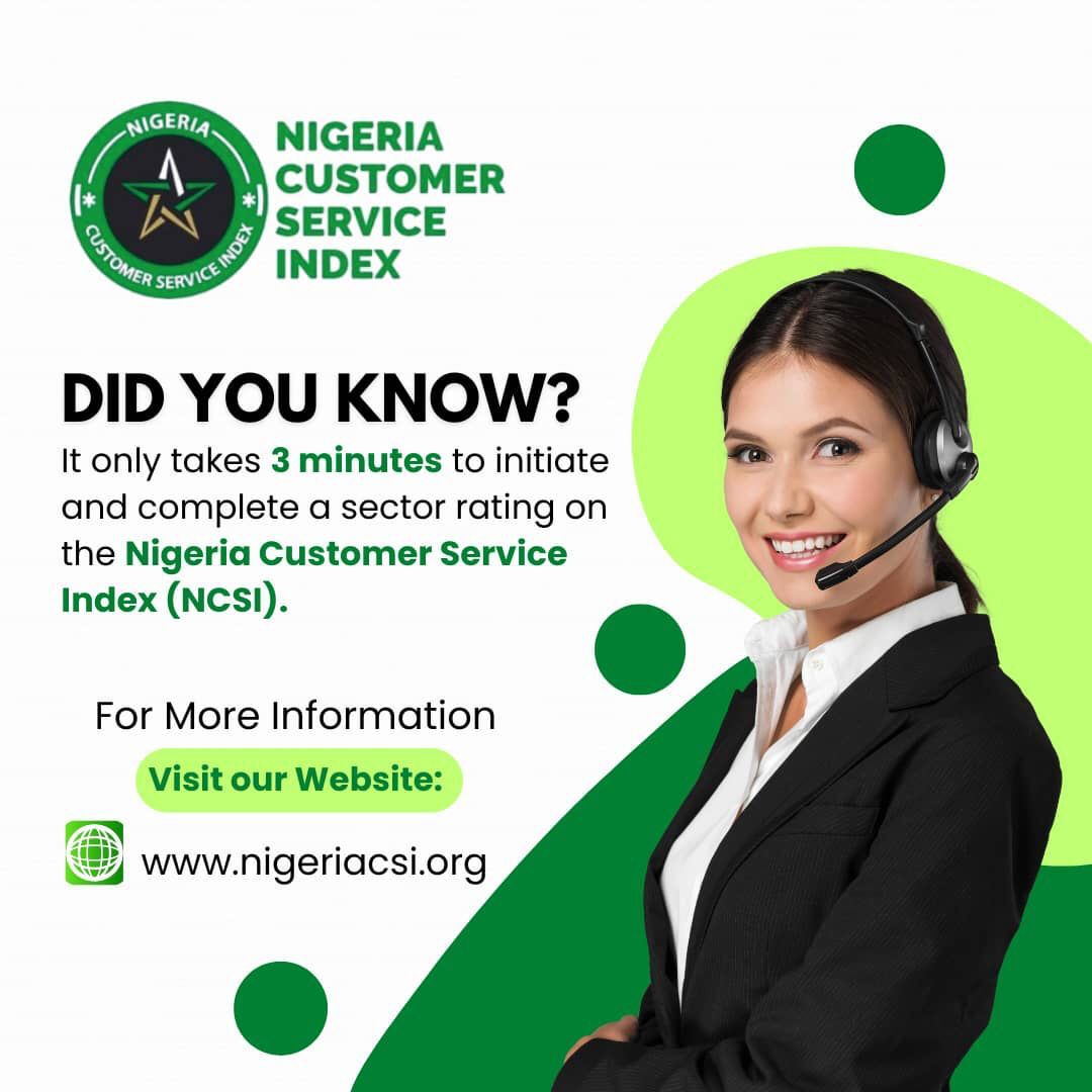 nigeriacsindex's tweet photo. Do you know it takes only 3 minutes to take a survey on https://t.co/MjtFtSyXI2

Rate the services you receive now on https://t.co/CWGWVWIjyB
#NigeriaCSI
#NigeriaCSIndex
#CustomerService https://t.co/EygCOp64YG