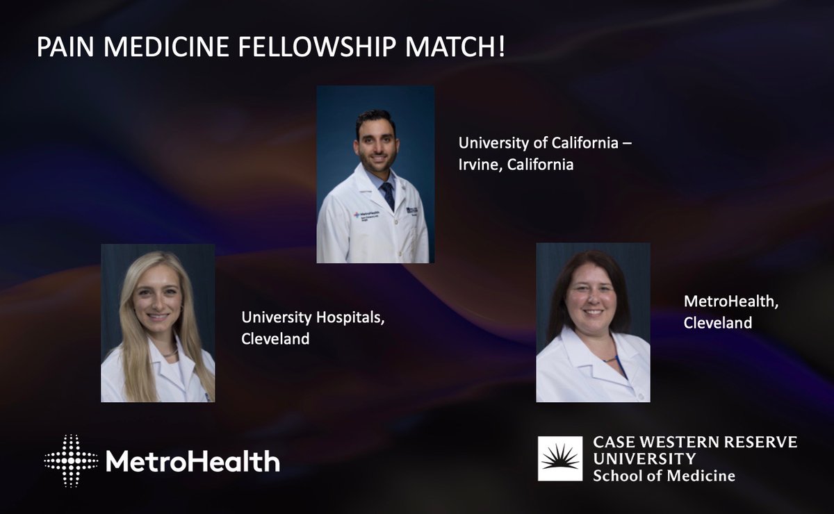 Congrats to our residents for matching into Pain Medicine Fellowships!! We are so proud of you all and can’t wait to see what you do!!! 💉 Congrats to all residents who matched into fellowships today! 🎉 #matchday #pmr #painmedicinefellowship  #match  #metrohealth #cle #residency