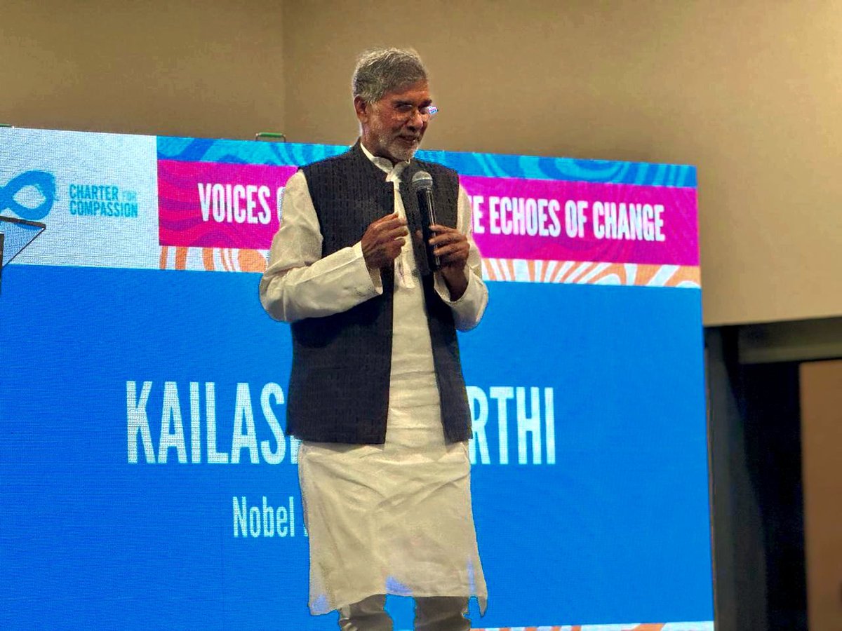 पिछले हफ्ते मैंने नोबेल शांति पुरस्कार विजेताओं के विश्व सम्मेलन में कहा, 'करुणा विटामिन नहीं, बल्कि ऑक्सीजन है।' 
इस पर मेरे एक नोबेल लॉरिएट मित्र ने पूछा, "तुमने ऐसा क्यों कहा?"
मेरा जवाब था, "दुनिया में न्याय, समानता, नैतिकता और धर्मों आदि की संस्थाओं की भरमार है। फिर भी इंसान