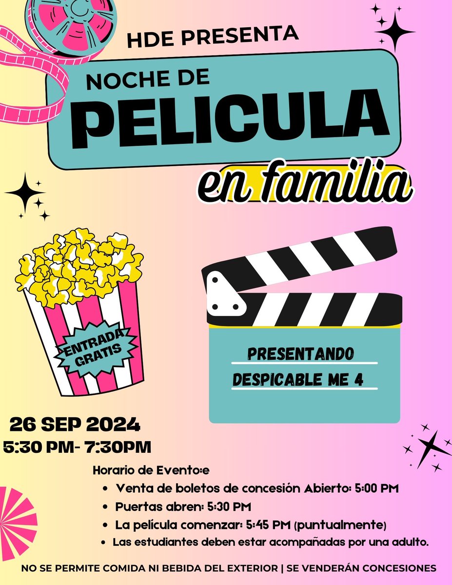 Family Movie Night is finally here! We look forward to seeing you tonight! Please remember that all students must be accompanied by an adult to attend.  #behde #hdeproud #hdehounddogs #teamhounddogs