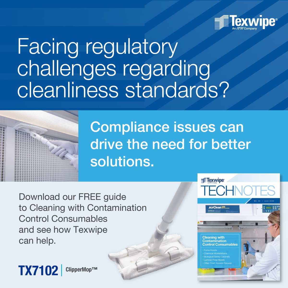 Facing regulatory challenges regarding cleanliness standards? Download our FREE guide to Cleaning with Control Consumables and see how Texwipe can help. texwipe.com/Content/Images…

#Fumehoods #ChemicalWorkstations #Flowhoods #RABS  #ChemicalWorkstations #Controlhoods #Isolators