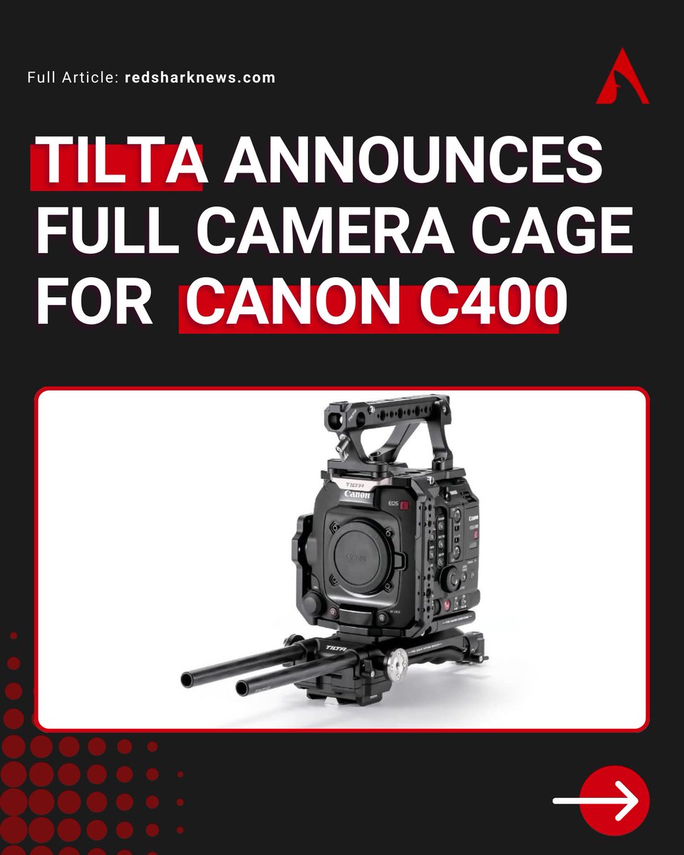 RedSharkNews's tweet image. 🎥 @TiltaGlobal's new cage for the Canon C400! 🎥 With Base, Advanced, and Pro kits. 

Read the full story at RedSharkNews.com: redsharknews.com/tilta-releases…

#CameraGear #Filmmaking #CanonC400 #Canon #Tilta #RedSharkNews
