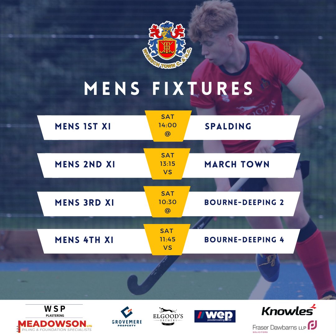 wisbechtownhc's tweet photo. Five #WTHC teams are at home this Saturday, including the Ladies 1st XI who take on Dereham, and the Mens 2nd XI who host local rivals March Town.

🍺 Bar open from 10AM on Saturday - ready for the first game at 10.15!

🎫 Spectators welcome - FREE to watch! https://t.co/6DG9ZmfkFV