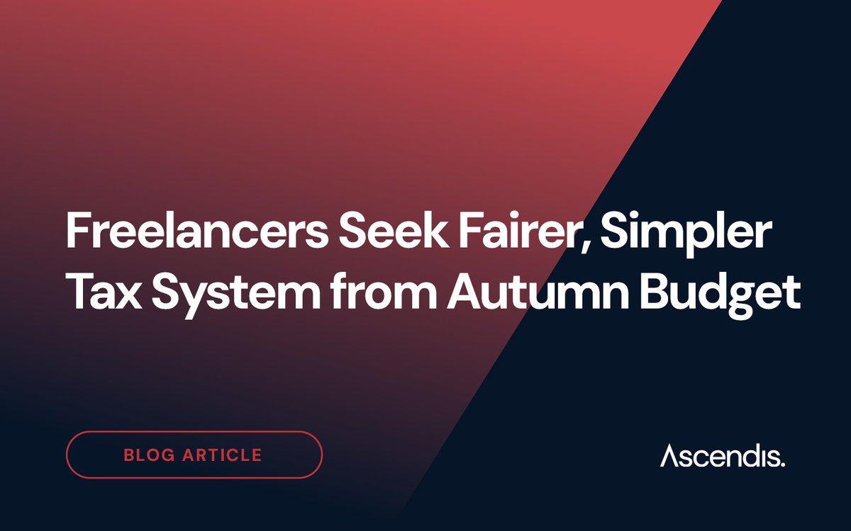 Freelancers Seek Fairer, Simpler Tax System from Autumn Budget.

Read More: bit.ly/4gFfRj2

Our specialists can provide detailed advice on how tax changes might impact you.

For support, contact us at:
• Enquiries@ascendis.co.uk

#Freelance #Tax #Budget #October