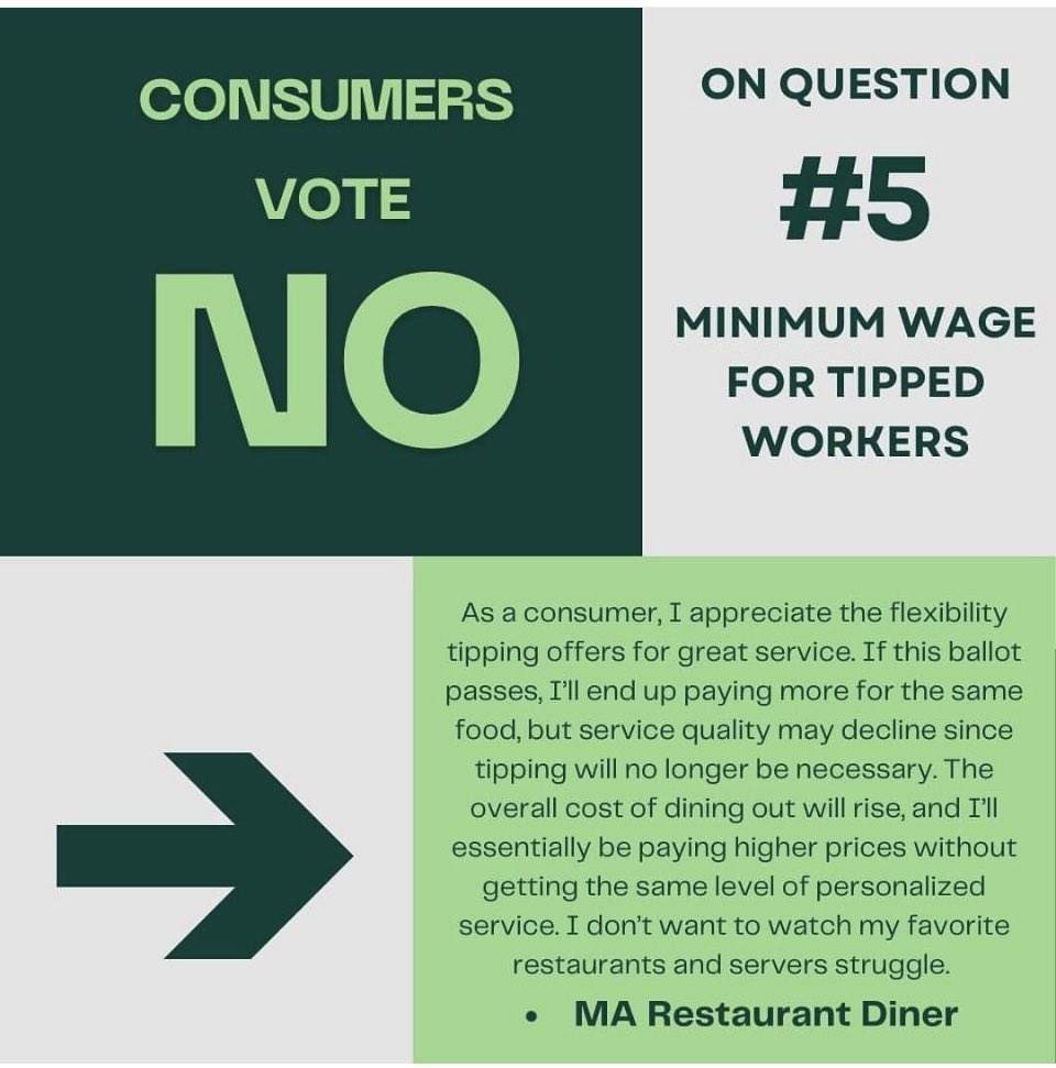 City_Streets's tweet photo. Support your local servers, bartenders, and tipped workers at your favorite neighborhood restaurants, and vote NO on Question 5. #ProtectTipsMA #NOon5 #saveourtips https://t.co/in9RJneEK9