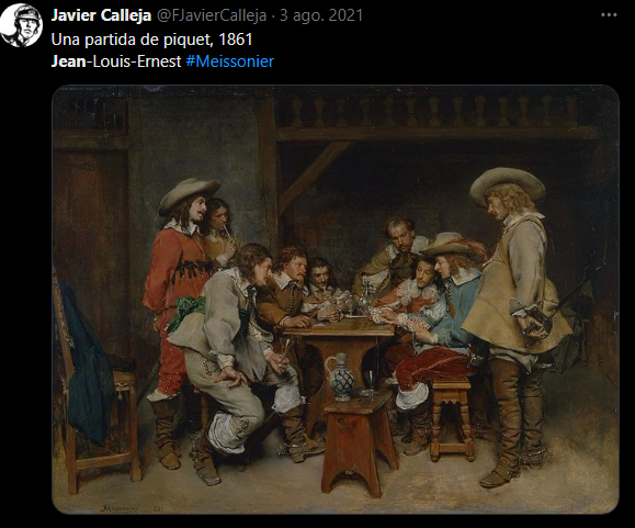 FJavierCalleja's tweet photo. siglo XX"
Una partida de piquet, 1861 Jean-Louis-Ernest #Meissonier
“Una #Navidad ganada a los nazis”
La noche del 24 de diciembre de 1940, en el campo de prisioneros de Tréveries, Jean-Paul #Sartre se estrenaba como dramaturgo...
“Piensa en la mirada de #José", dice un ángel https://t.co/8xyZTGNBlC