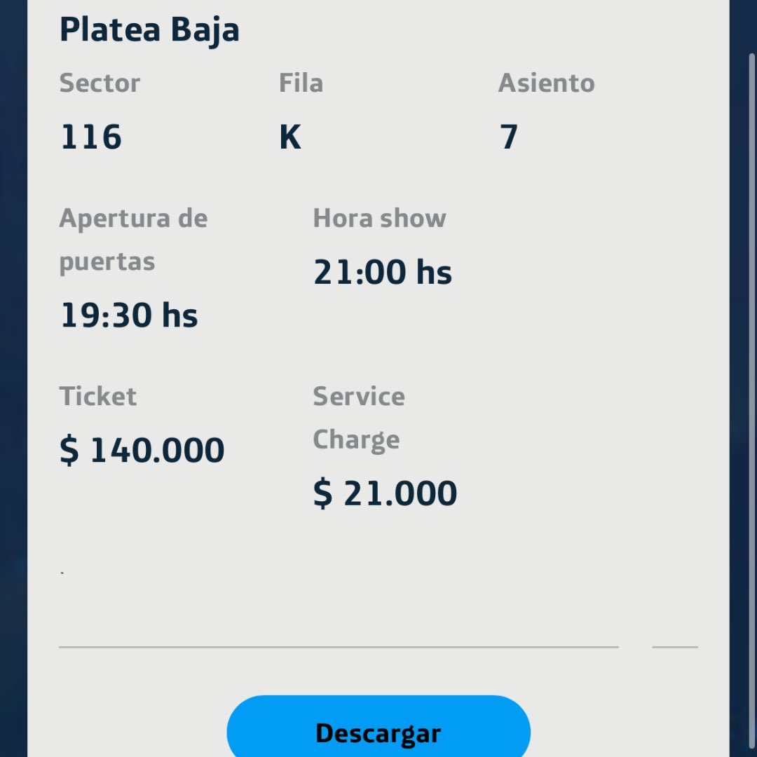 flicker_t91's tweet photo. Holiis! Vendo una entrada para el concierto de Niall Horan en Buenos Aires, Argentina. 🇦🇷 📍Movistar Arena, sector Platea Baja, fila K, Asiento 7.
🗓️02 de octubre. 

🇦🇷 150.000 pesos / 🇵🇾 1.000.000 gs. 

#TheShowLatinAmerica #NiallEnArgentina #NiallArgentina https://t.co/G2bR8rCZvf