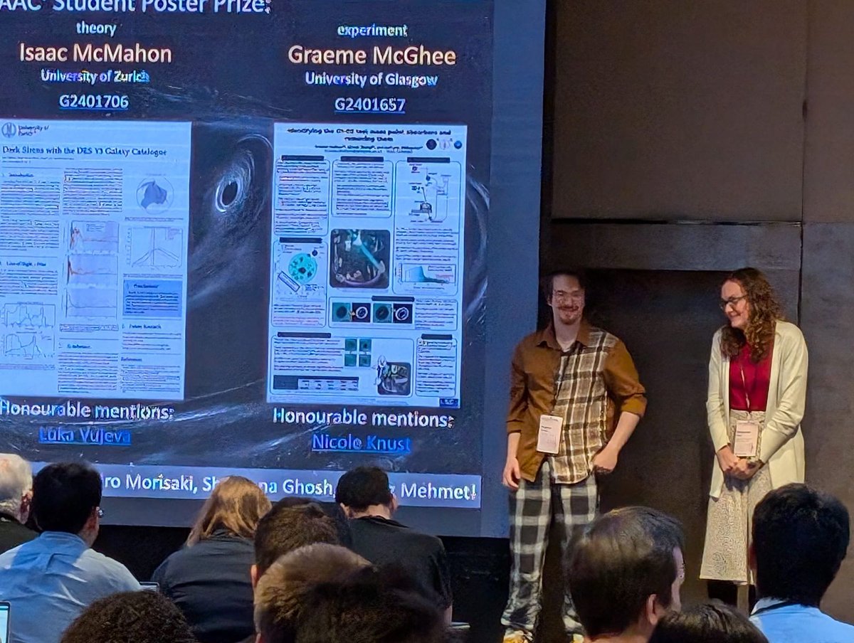Congratulations to Graeme McGhee who won best experimental poster, detailing his work on identifying and removing point absorbers as part of his PhD studies, at the <a href="/LIGO/">LIGO</a> <a href="/ego_virgo/">EGO & the Virgo Collaboration</a> meeting in Barcelona this week. Well done to Isaac, Rhiannon and Sophie who were the other winners