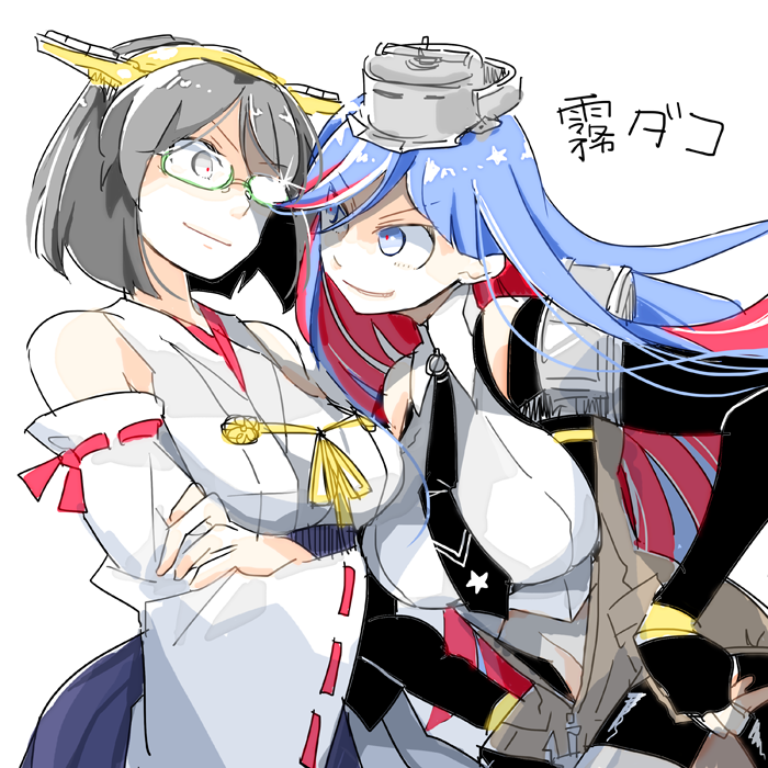霧島(艦これ) ,サウスダコタ(艦これ) 「霧ダコすき(前描いたやつ出てきた)」|ひろのイラスト