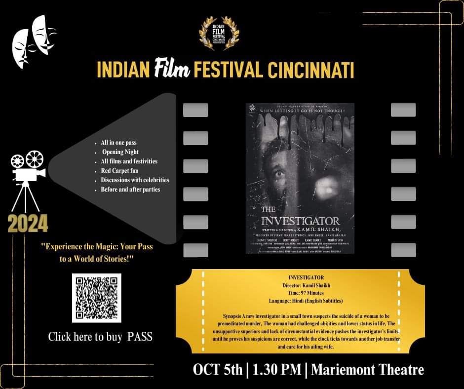 Don't miss "The Investigator" by <a href="/kamilthekamil/">OfficialKamilShaikh</a> on Oct 5 at 1:30 PM at Mariemont Theatre!

This gripping thriller follows a small-town investigator as he unravels a suspicious suicide case while managing his ailing wife.

🎟️Tickets@ vibrnz.com/event/indian-f…