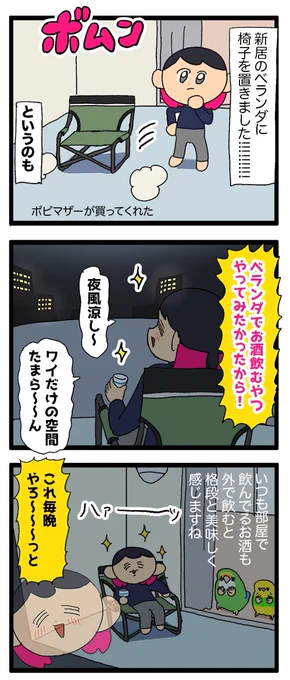 ベランダに椅子を置き、憧れのベランダ飲みを実現した!!

なお、セミ

1924 #えるポピの絵日記かくところ 