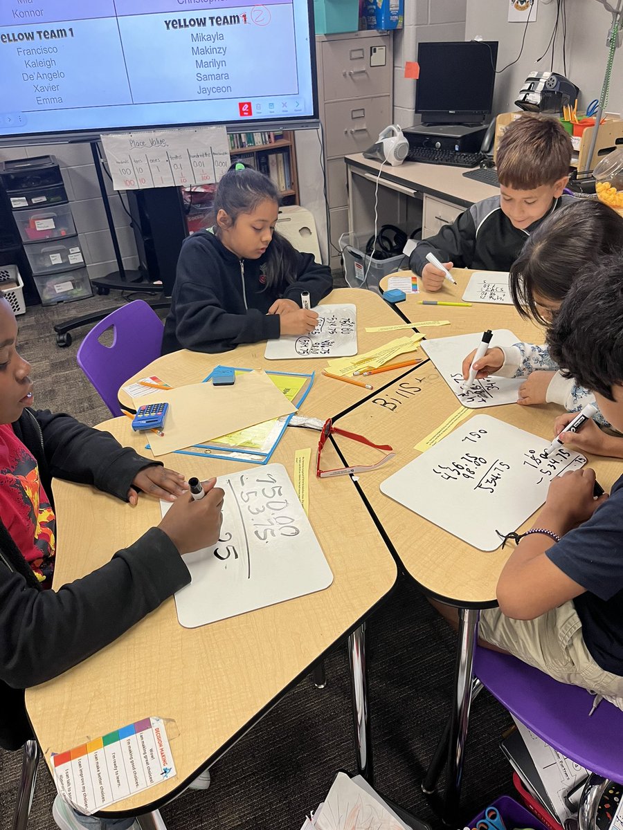 HE_Room501's tweet photo. Students collaborating in teams to solve math problem and play Connect 4! @HumbleISD_HE @HumbleElemMath https://t.co/wFONL4mqBi