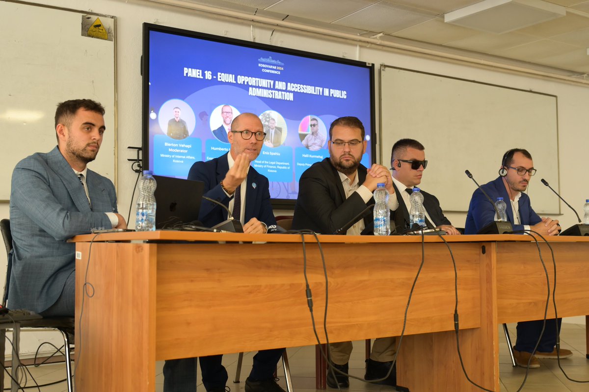 Kosova_PAR's tweet photo. 1️⃣ At #KosovaPAR2024, Panel 16 focused on the importance of accessibility in public administration, ensuring equal opportunities for people with disabilities ♿, the elderly 👴👵, and other marginalized groups. https://t.co/YRAbgJNgcB