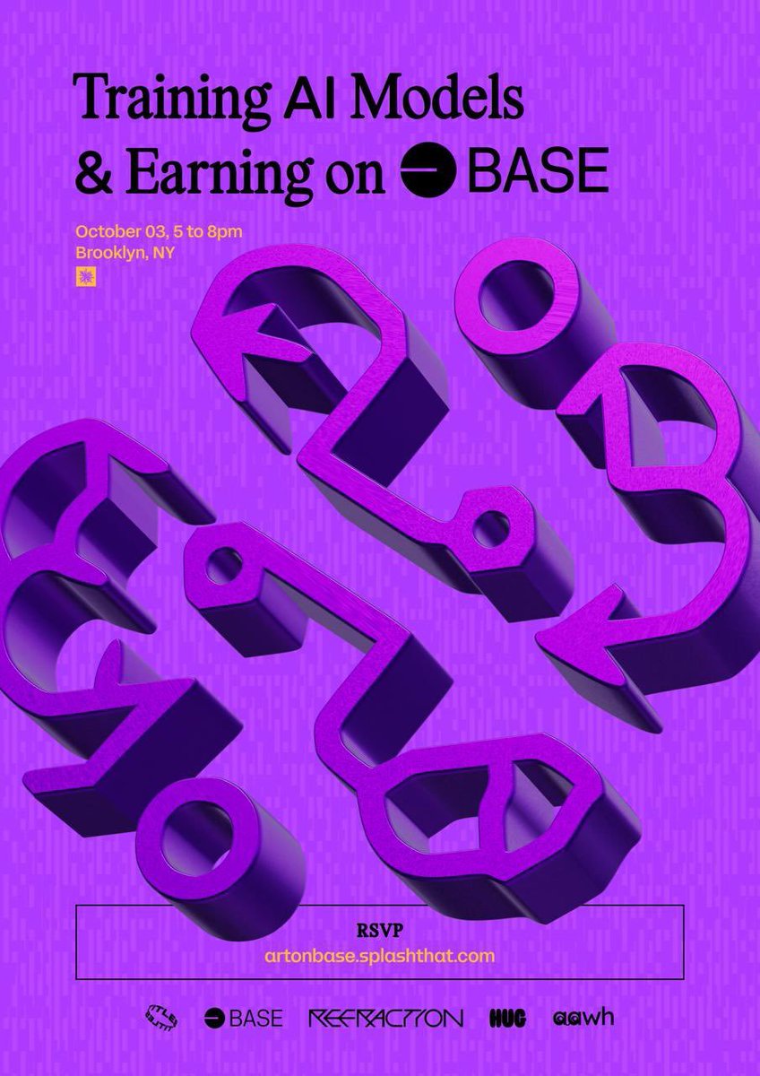 🗽 Calling all of our NYC Huggers!

Save the date for October 3 📆

Join HUG's Head of Partnerships <a href="/juliagierasimow/">Julia Gierasimow</a> with leading curator <a href="/juujuumama/">sierrarenee ayọ ṣádé ($billie arc)</a> ( <a href="/ItanWorld/">Ìtàn: West African Artistry</a>, <a href="/AAWH_art/">aawh art collective</a>) for an art-filled evening hosted by <a href="/base/">Base</a>, <a href="/titlesxyz/">TITLES</a>, and <a href="/RefractionDAO/">be</a> 💙

RSVP ⤵️