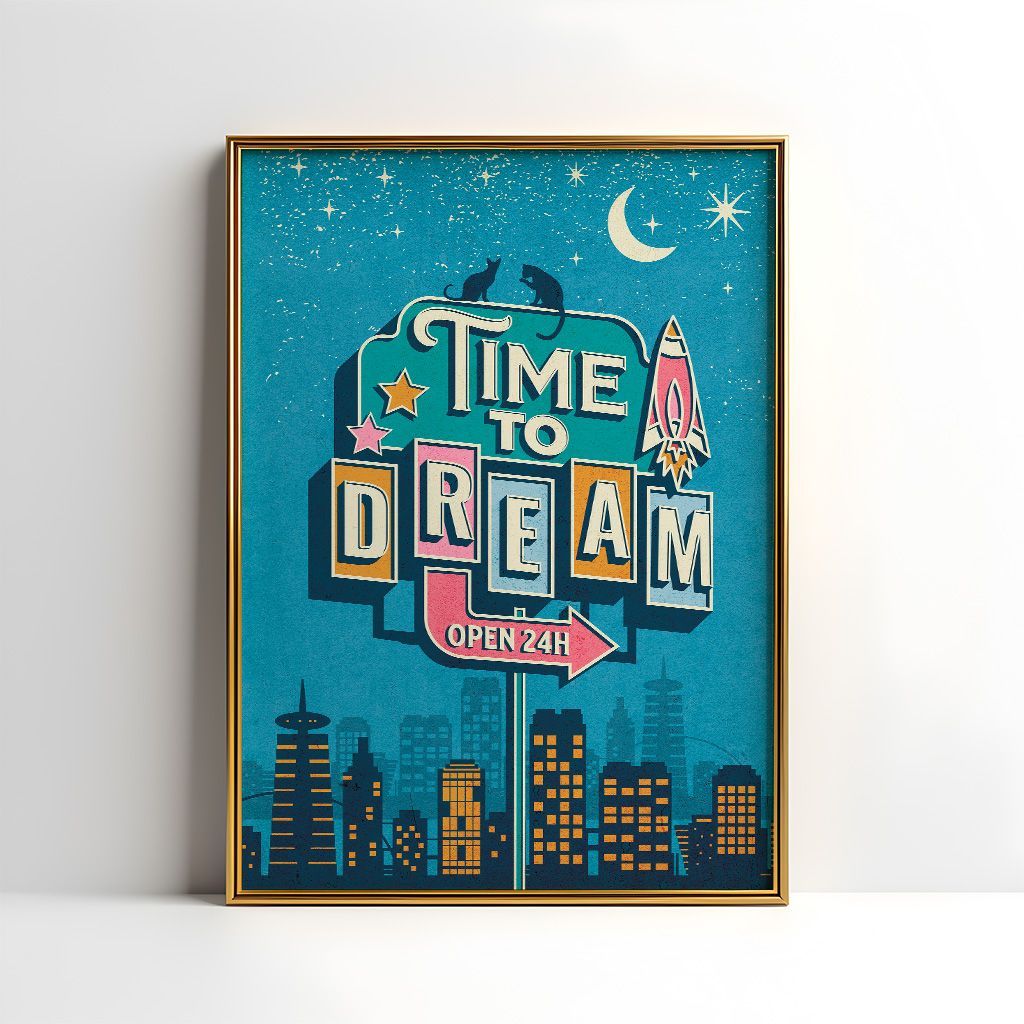 Tuscansun42's tweet photo. 🚀 Time to Dream, 24/7! 🚀

Add some nighttime magic to your walls with this ‘Time to Dream’ art. Perfect for creative minds and dreamers everywhere. 🌙✨ #TimeToDreamPoster #CreativeSpaces

#HomeArt #RetroPoster #WallDecor #PosterVibes

https://t.co/wztSUjQ31H https://t.co/LNobgtdOmz