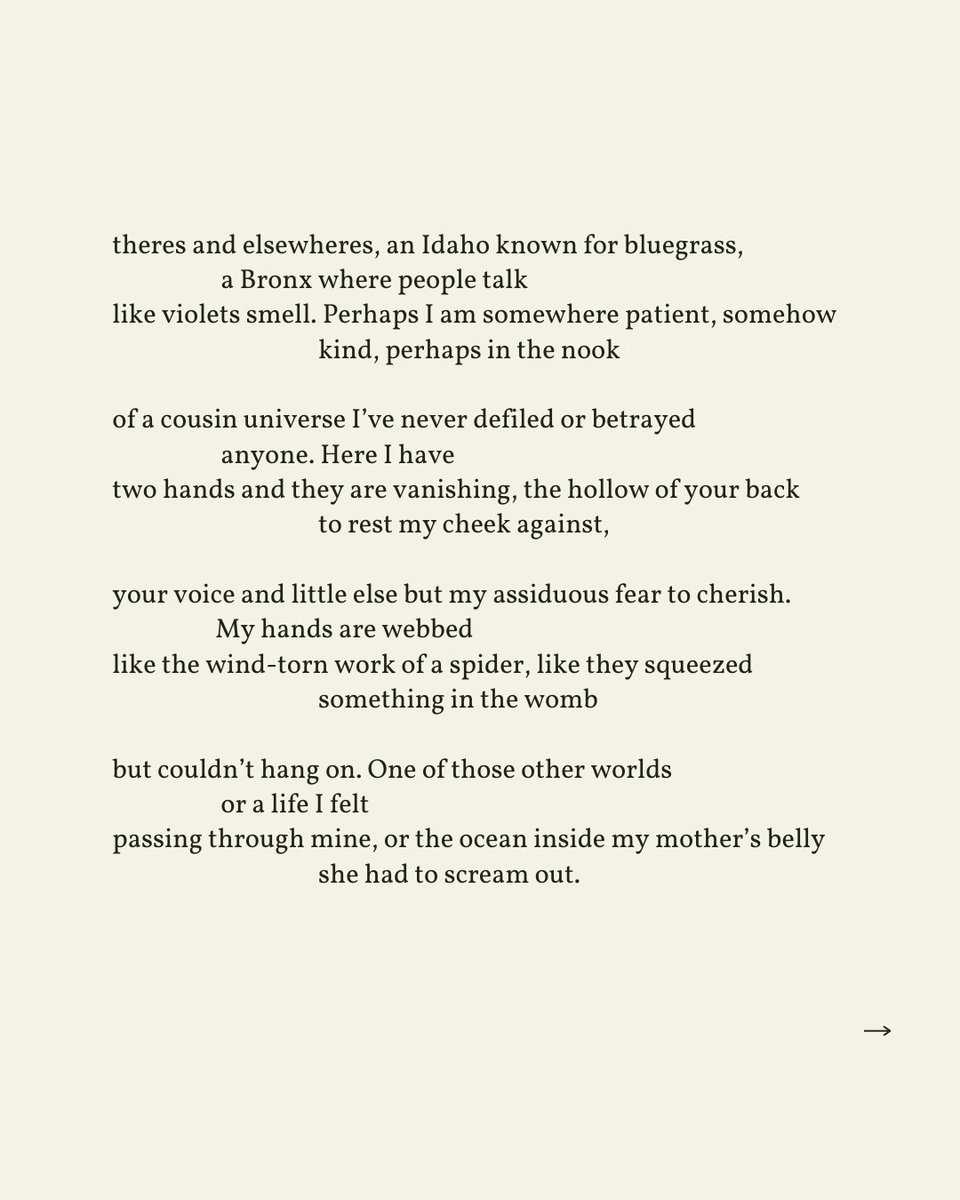 readalittlepoem's tweet image. “Here, when I say I never want to be without you, / somewhere else I am saying / I never want to be without you again.”

— Bob Hicok
.
.
.

This poem appeared in Plus Shipping by Bob Hicok, published by BOA Editions, Ltd., 1998. Shared here with deep gratitude.