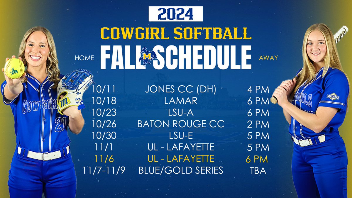 Check out the 2024 Cowgirl fall ball schedule 🍂🥎

#GeauxPokes