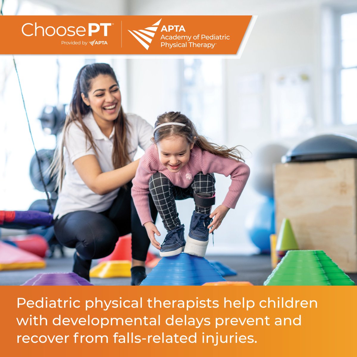 AcadPedPT's tweet image. Join us in recognizing Sept. 23-27 as National Falls Prevention Awareness Week. What physical therapists do works!  #ChoosePT and #PTmonth. apta.org/patient-care/p…