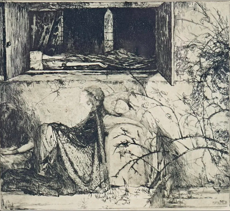 Last year I spent time <a href="/re_printmakers/">RE</a> archive researching the exhibition history of Margaret Dobson. Today I can finally put an image to a title. 'The Enchantment', exhibited 1920. Stunning. Very thankful for online auction catalogues. #PhD #etching