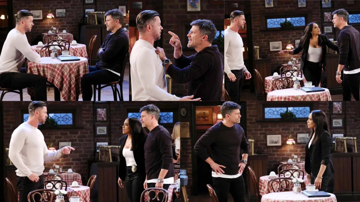 JanHanna23's tweet image. Today on @DaysPeacock:

▪️ EJ and Eric clash over Holly.

#Days #Ericole @greg_vaughan
