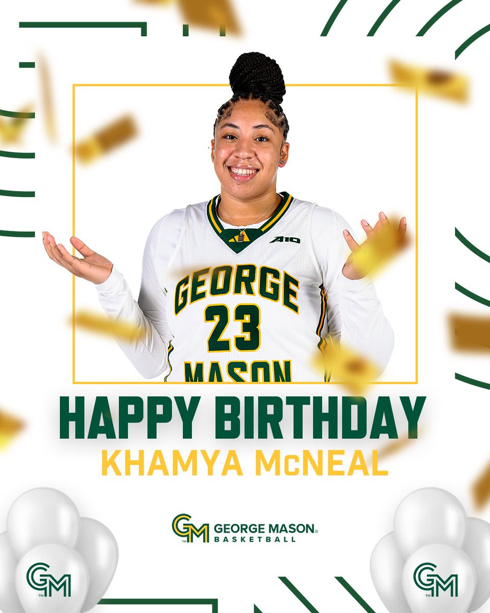 George Mason Women’s Basketball (@masonwbb) on Twitter photo Happy Birthday <a href="/KhamyaM5/">Khamya McNeal</a> from your Mason WBB Family! 💚💛
#BelieveBIG | #Ubuntu Happy Birthday <a href="/KhamyaM5/">Khamya McNeal</a> from your Mason WBB Family! đź’šđź’›
#BelieveBIG | #Ubuntu