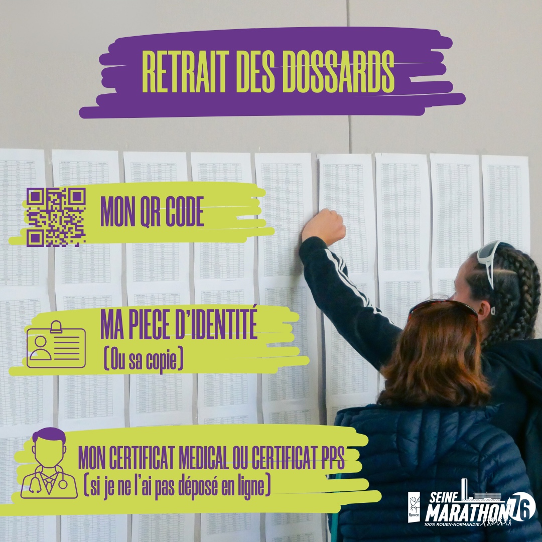 💥C'est le sprint final !

📣 Petit rappel des pièces indispensables pour récupérer votre dossard ce vendredi 27 et ce samedi 28 septembre de 10h à 19h à l'Hôtel du Département de la Seine-Maritime !

Plus de détails sur Instagram ou Facebook

#seinemarathon76