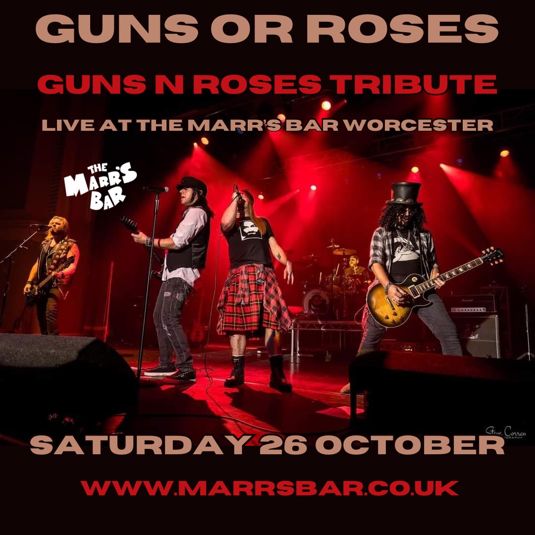Marrs Bar (@marrs_bar) on Twitter photo 🎸 Guns Or Roses live at The Marr’s Bar!
Catch the ultimate tribute to "The Most Dangerous Band in the World" this Saturday, 26th October. Get ready to rock! 🔥
🎥 Watch the promo: youtu.be/QCx4-5XkWag
🎟️ More info: marrsbar.co.uk
<a href="/GunsOrRoses_UK/">Guns Or Roses</a> 🎸 Guns Or Roses live at The Marr’s Bar!
Catch the ultimate tribute to "The Most Dangerous Band in the World" this Saturday, 26th October. Get ready to rock! 🔥
🎥 Watch the promo: youtu.be/QCx4-5XkWag
🎟️ More info: marrsbar.co.uk
<a href="/GunsOrRoses_UK/">Guns Or Roses</a>