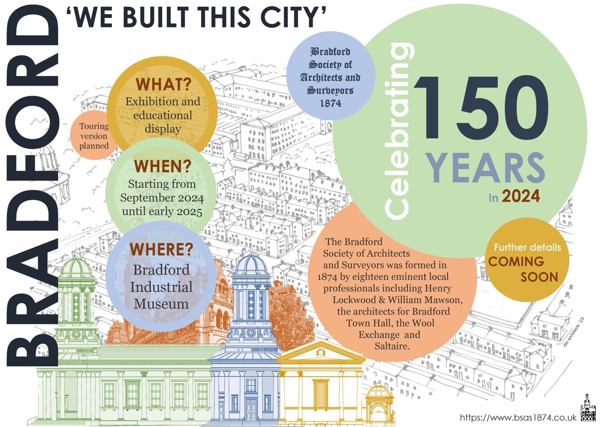 “We built this city” opens on Saturday 28th September at Bradford Industrial Museum, celebrating 150 years of the #Bradford Society of Architects and Surveyors, of which our Director Richard Merrills is current president.

<a href="/BradfordMuseums/">Bradford Museums & Galleries</a> #WatsonBatty  #FutureBuilt #Exhibition