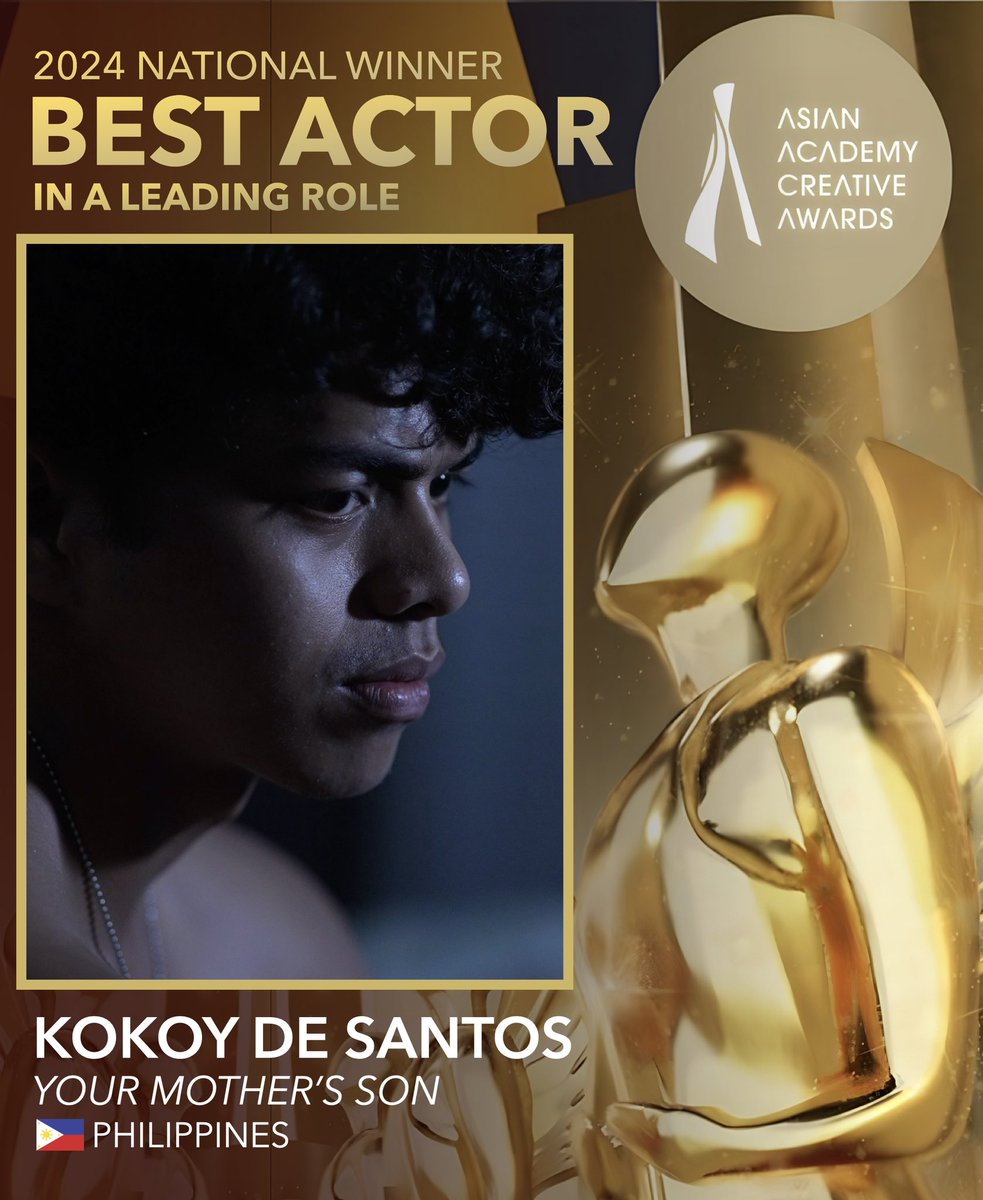 theideafirst_co's tweet photo. Jun Robles Lana’s Your Mother’s Son is the National Winner for Best Feature Film and Kokoy De Santos is the National Winner for Best Actor in a Leading Role in the Asian Academy Creative Awards 2024! Congratulations! #KokoyDeSantos #YourMothersSon #AsianAcademyCreativeAwards2024 https://t.co/6OQTgJGiOo