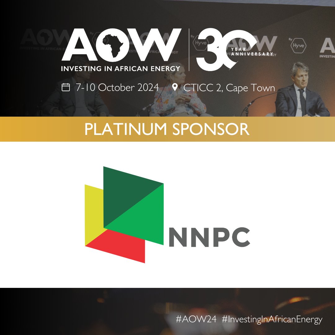 We’re thrilled to welcome NNPC Limited as a Platinum Sponsor at #AOW2024!

Don't miss the chance to connect with NNPC at this year's event! Get your ticket to #AOW2024 here: eu1.hubs.ly/H0cFy650

#AOW2024 #AfricaEnergy #NNPC #Sustainability #EnergyTransition