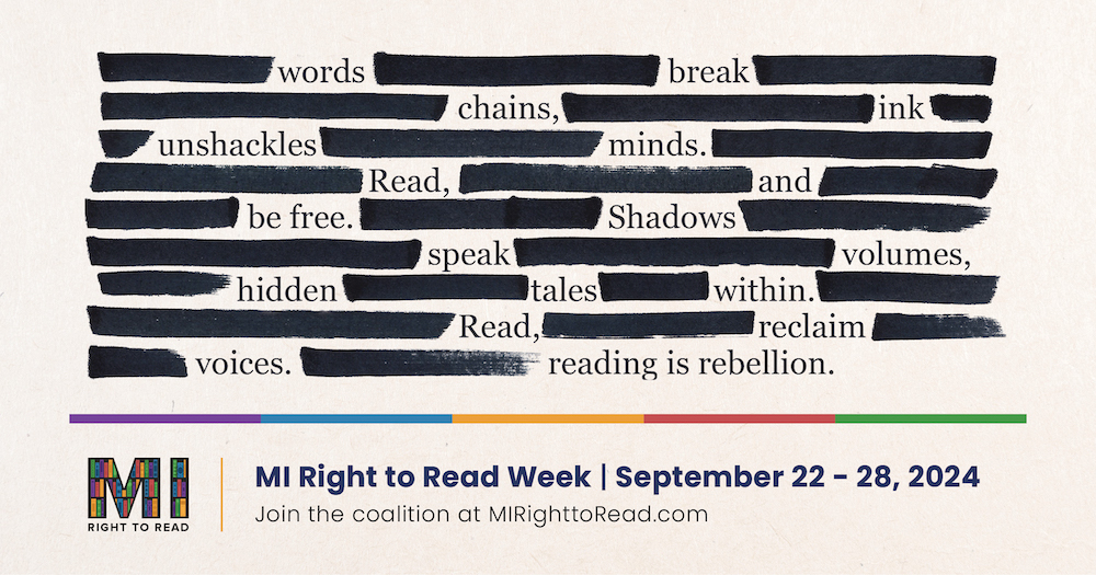 MLAoffice's tweet image. Read, and be free. 
Read, and reclaim voices.
READ, it’s your right!! 📖

#MIRightToRead
