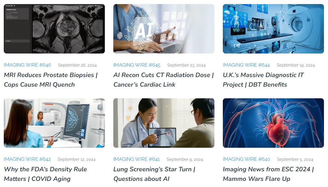 Imaging Wire 646 is live! Top stories: 

- MRI Reduces Prostate Biopsies
- Cops Cause MRI Quench in California
- AI’s Impact on Radiology Jobs
- Cardiac MRI Reveals Death Risk
- Radiation Therapist Vacancies Grow

More at buff.ly/3Y97NA5.