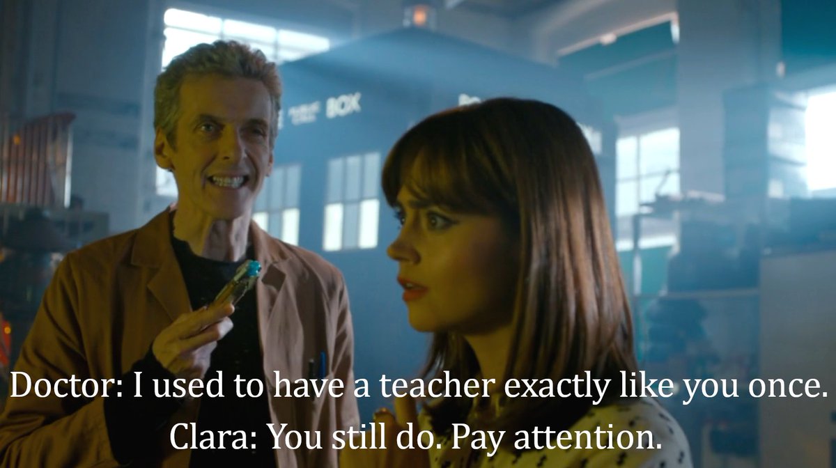 New Headcanon: 

When 12 says "I used to have a teacher exactly like you once", he meant it. 

A Clara echo was a teacher for a young Doctor back on Gallifrey, then later helped him steal a TARDIS.