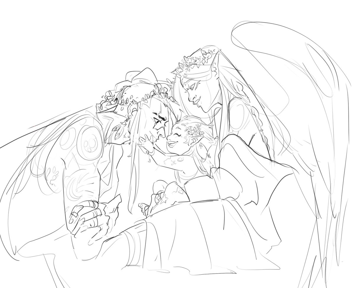 Julidi0t's tweet image. Axl, Kiah and little baba dragon, Luna.
It's been a while. 🌕🐉
#dndart #dnd