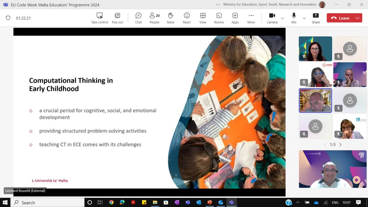 Cthinkit's tweet image. Prof. Busuttil delivered a presentation titled &quot;Nurturing Computational Thinking through Board Games in the Early Years – The cthink.it Approach&quot; as part of the EU Code Week Malta Educators&apos; Programme. Teachers were introduced to the game Mystery at the Museum.