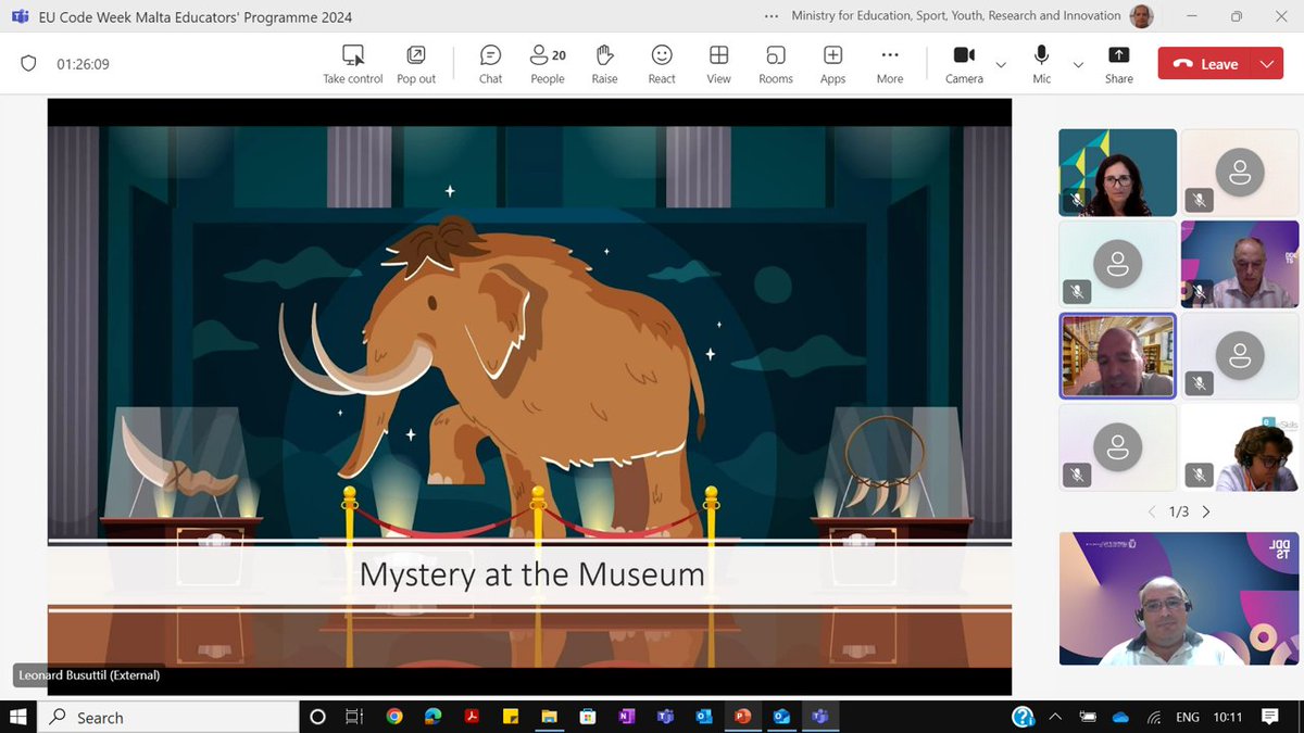 Cthinkit's tweet image. Prof. Busuttil delivered a presentation titled &quot;Nurturing Computational Thinking through Board Games in the Early Years – The cthink.it Approach&quot; as part of the EU Code Week Malta Educators&apos; Programme. Teachers were introduced to the game Mystery at the Museum.