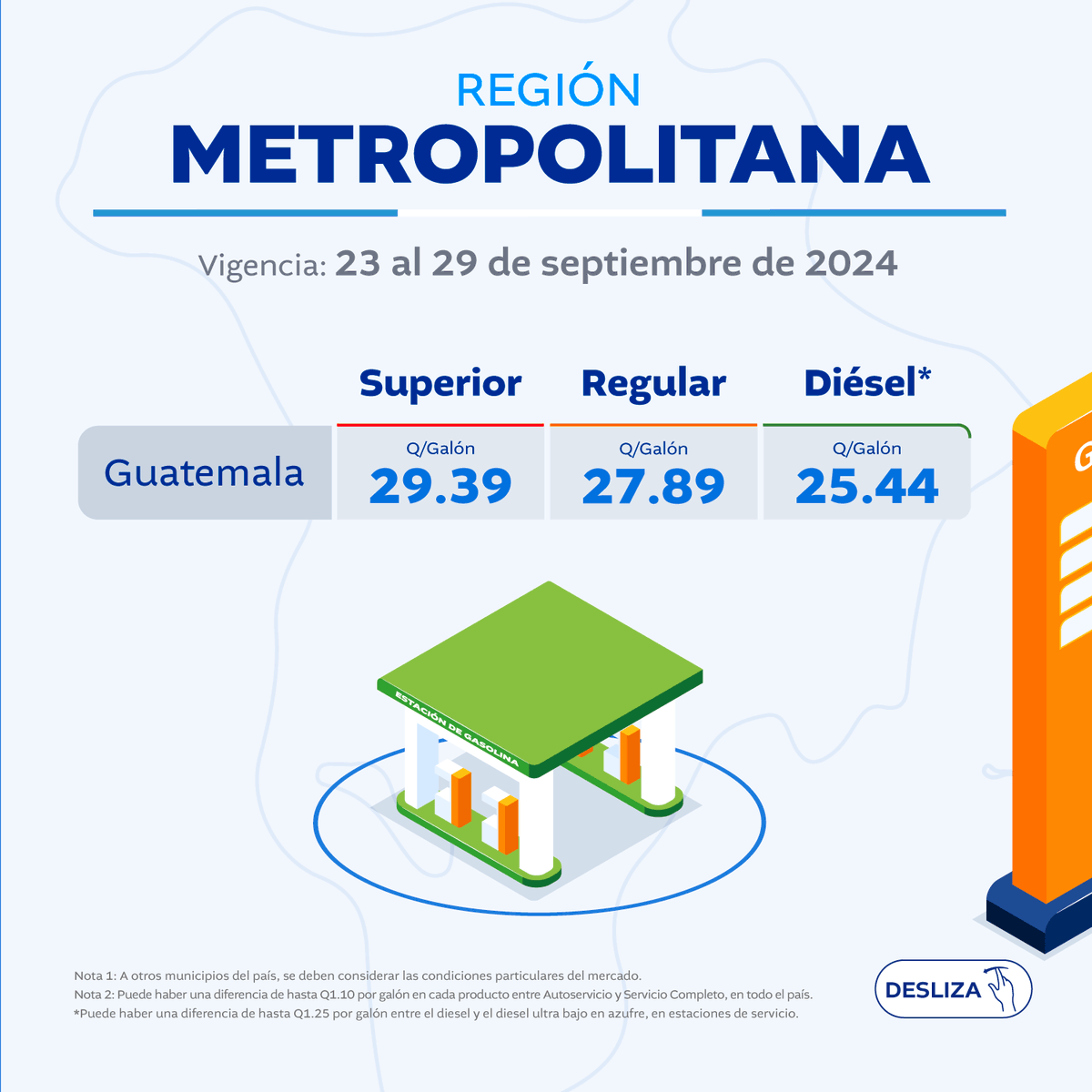 MEMguatemala's tweet photo. #MEMGT | Precios de referencia de combustibles al consumidor en estaciones de servicio vigentes del 23 al 29 de septiembre de 2024.
Regiones metropolitana, nororiente, suroriente y central.
#GuatemalaSaleAdelante https://t.co/63XVfrmHZC