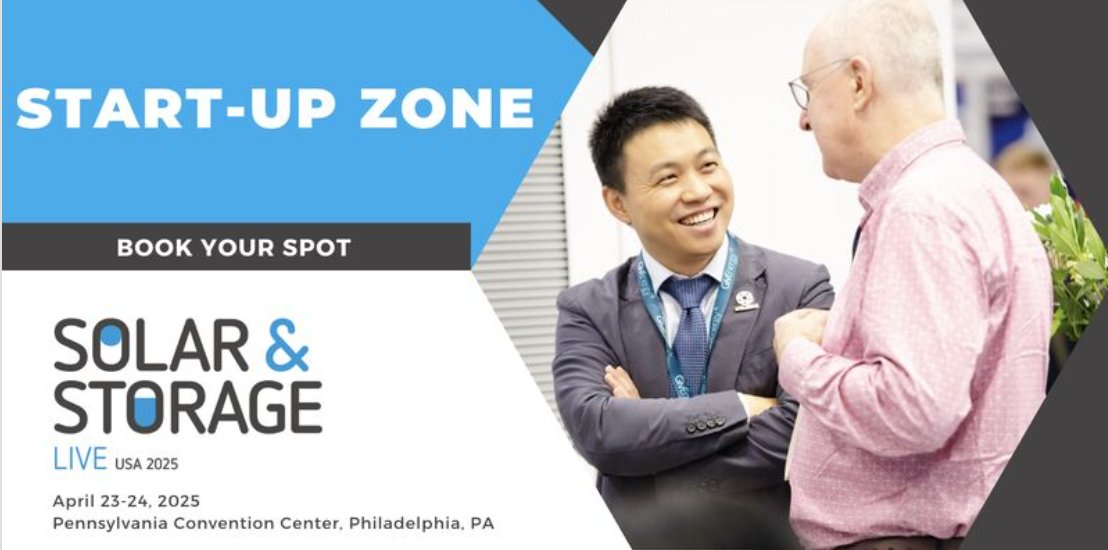 SolarStorageUSA's tweet photo. 📣 Join other pioneering companies in our 𝗦𝘁𝗮𝗿𝘁-𝗨𝗽 𝗭𝗼𝗻𝗲 – an affordable, prestigious space designed for early-stage innovators to shine. 

Book your spot today👉https://t.co/7ORRmIKFh2
Register for FREE👉 https://t.co/n6WFXd0TLW

#SolarStorageLiveNE #SolarLiveUSA https://t.co/X0fxwAUpKa