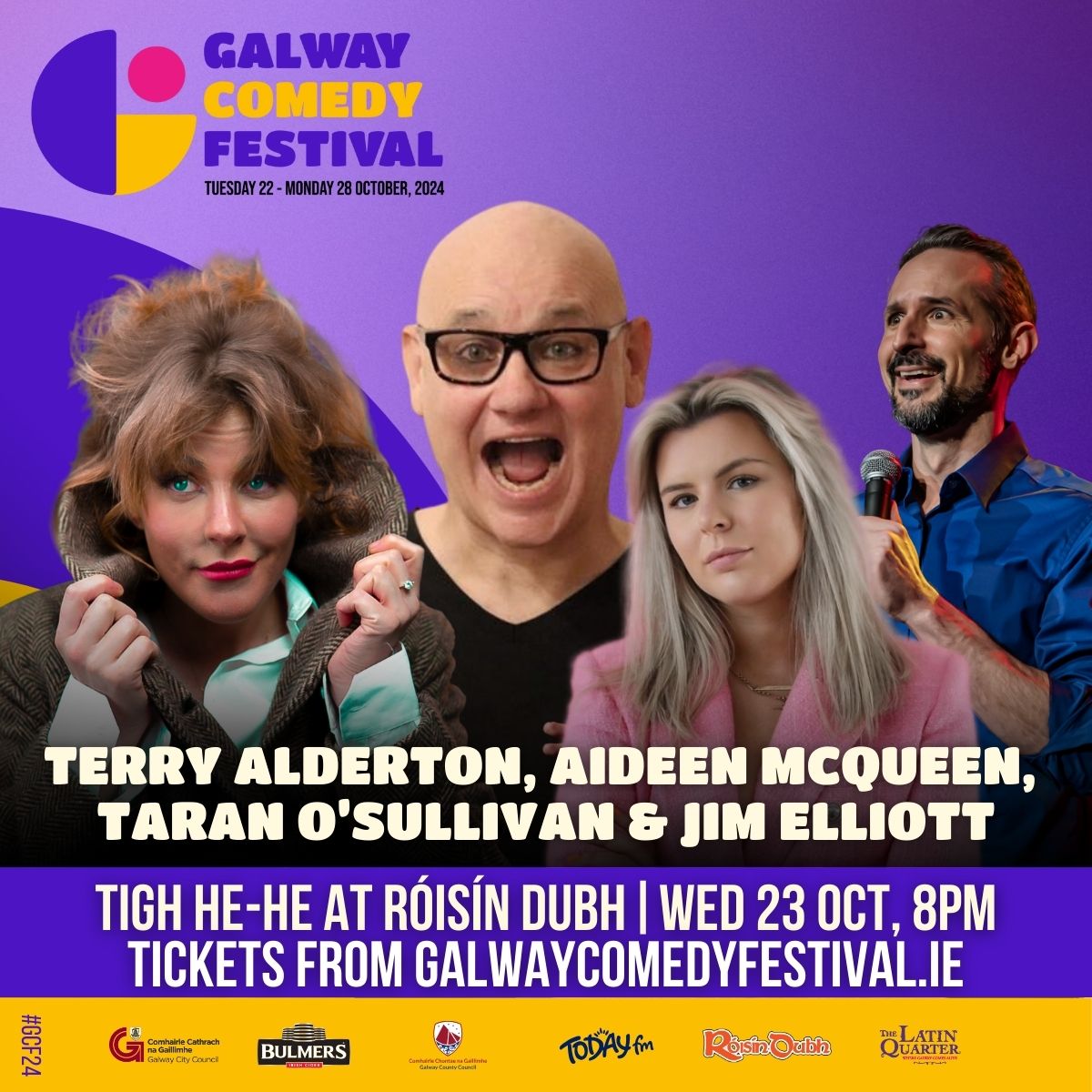 galwaycomedy's tweet photo. Tigh He-He Comedy Club at Róisín Dubh for #GCF24
Book your tickets here: https://t.co/kyOChcfEpS https://t.co/ncrue4d9jF