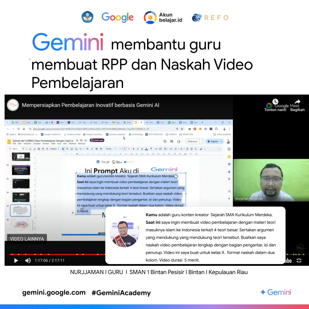 Saatnya menjelajahi GEMINI AI dan fiturnya bersama guru-guru hebat Kepulauan Riau #GeminiAcademy <a href="/refoindonesia/">REFO Indonesia</a> dan <a href="/googleindonesia/">Google Indonesia</a>