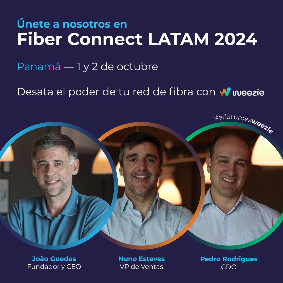 weeziesoftware's tweet photo. ¡El equipo de Weezie estará en la Ciudad de Panamá el 1 y 2 de octubre para el evento Fiber Broadband Association LATAM!

#FBA #FiberConnectLATAM #FiberConnectPanama https://t.co/clCh3gW1Nq