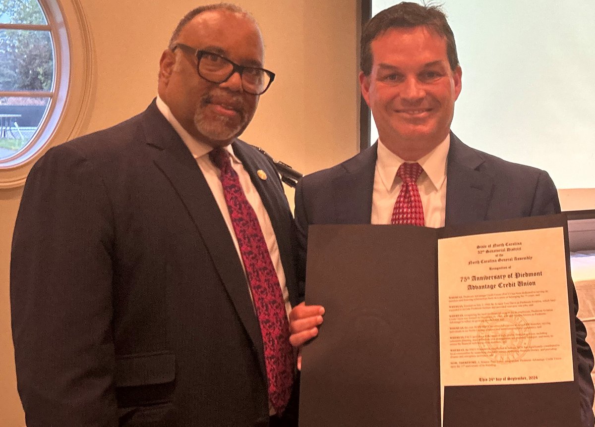 CCUL Advocacy (@cculadvocacy) on Twitter photo Thank you to Senator <a href="/PaulLowejr/">Paul Lowe, Jr.</a> for celebrating Piedmont Advantage Credit Union's 75th Anniversary and presenting a proclamation that honors PACU's commitment to its members and its valuable contributions to the community!
PACU was also recognized by Winston-Salem Mayor Allen Thank you to Senator <a href="/PaulLowejr/">Paul Lowe, Jr.</a> for celebrating Piedmont Advantage Credit Union's 75th Anniversary and presenting a proclamation that honors PACU's commitment to its members and its valuable contributions to the community!
PACU was also recognized by Winston-Salem Mayor Allen