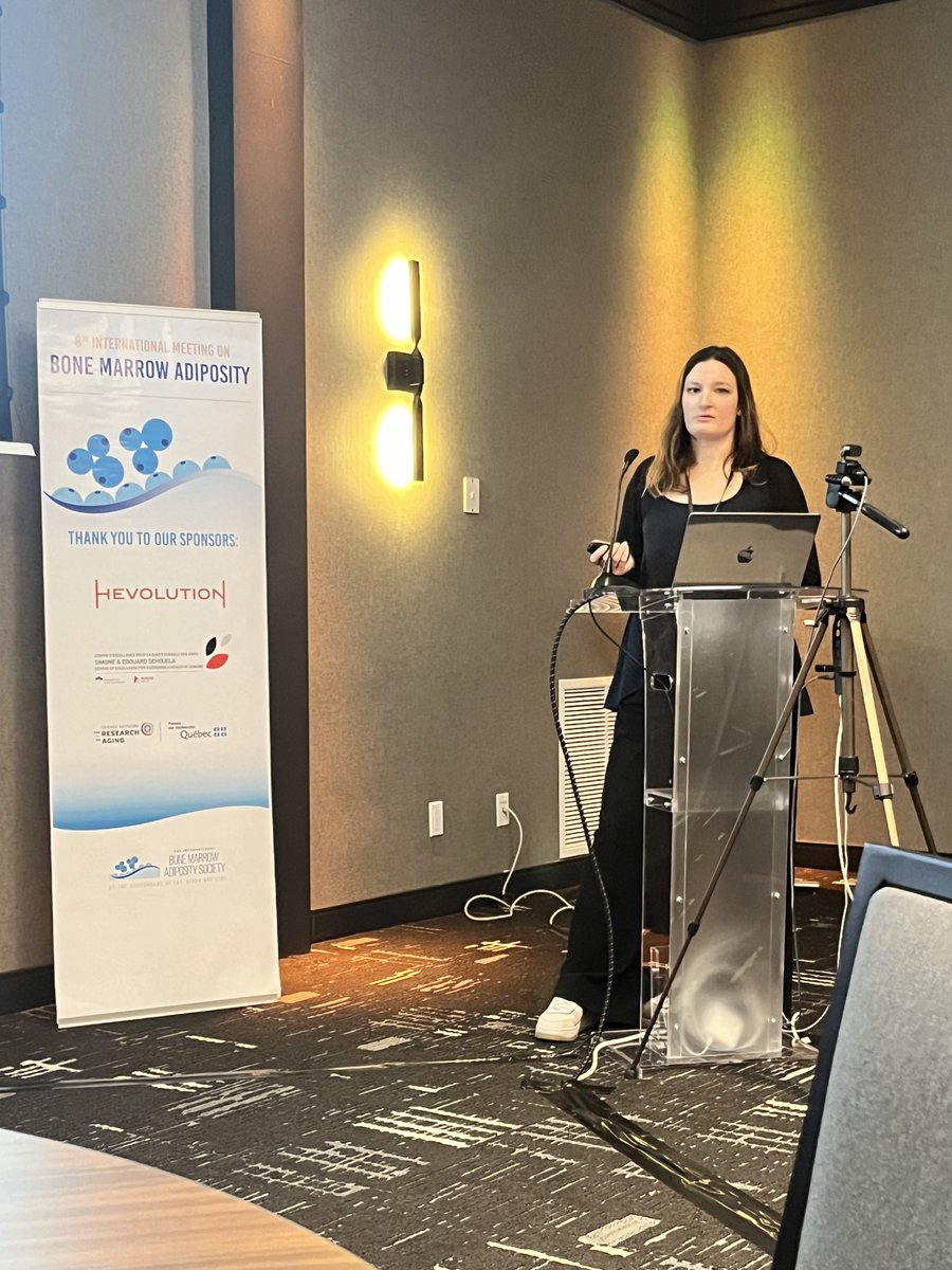 <a href="/LeaLoisay/">lea-loisay</a> at the #BMAS2024 podium now, sharing her research on negative impacts of #BMAT derived Omega-6 Arachidonic acid on #osteogenesis in #Osteoarthritis