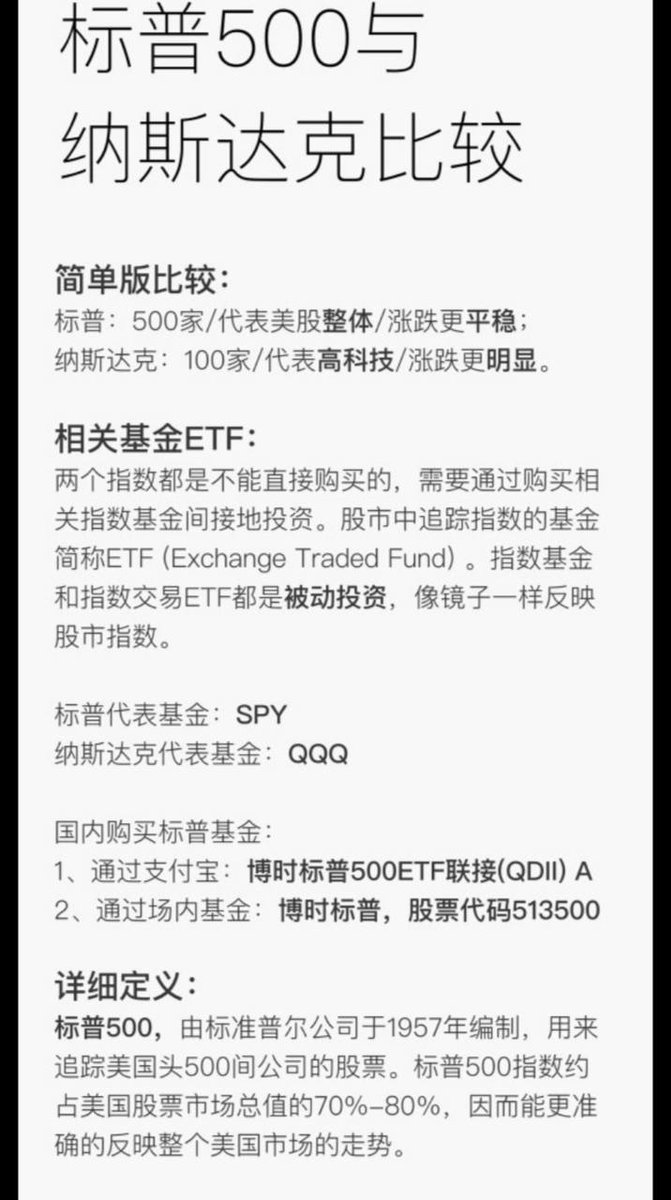 标普500和纳斯达克100，两者的主要区别，你现在搞懂了吗？