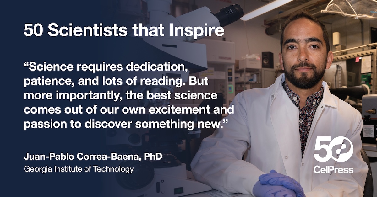 Cell Press (@cellpressnews) on Twitter photo #50ScientistsThatInspire materials scientist Dr. Juan-Pablo Correa-Baena shares how he went from tinkering at his grandfather’s side to mentoring his own PhD students, and the importance of inclusion for the future of science. #CP50
Read the full Q&A: cell.com/news-do/50-ins… #50ScientistsThatInspire materials scientist Dr. Juan-Pablo Correa-Baena shares how he went from tinkering at his grandfather’s side to mentoring his own PhD students, and the importance of inclusion for the future of science. #CP50
Read the full Q&A: cell.com/news-do/50-ins…
