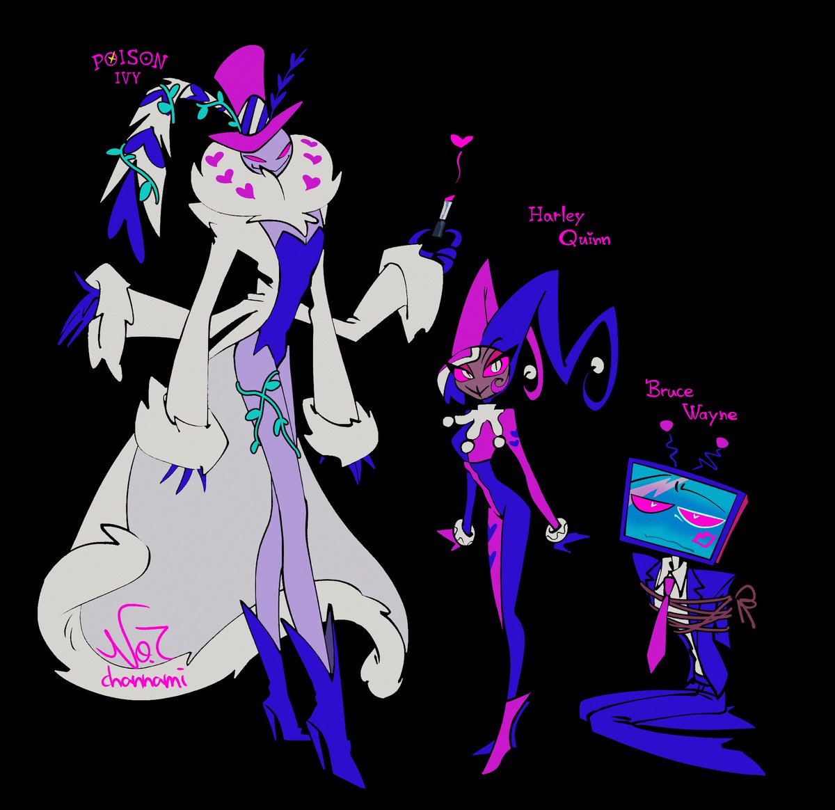 goodtsuchi's tweet photo. It was supposed to be the VEES in Halloween costumes but somehow Vox looks less-Halloween than usual🦇

#HazbinHotelFanart https://t.co/1IJkoagTep