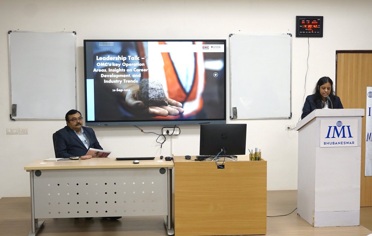 IMI_Bhubaneswar's tweet photo. IMI Bhubaneswar had the privilege of hosting an engaging and interactive Leadership Talk session with Mr. Vivek Nishant Nath, General Manager and Head of Sales and Marketing at Odisha Mining Corporation.
#imi #imib #imibhubaneswar #futureforwardwithimi #leadershiptalk https://t.co/auXlQ7mbY7