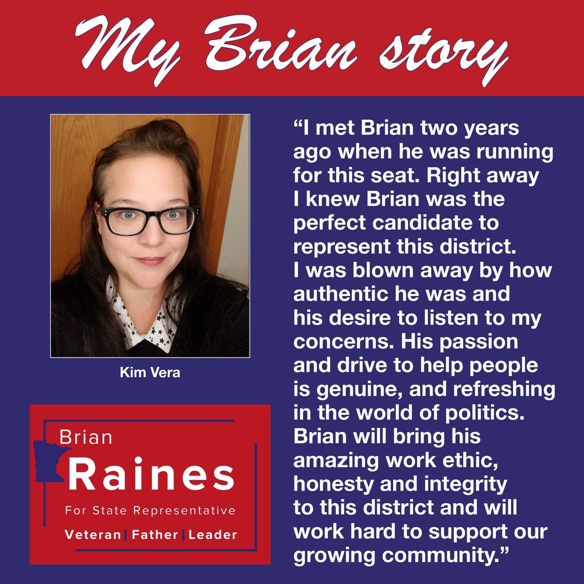 BrianRainesforMinnesota (@brian4mn) on Twitter photo If you and Brian have shared values, shared experiences, or a shared vision for the future, we want to know YOUR Brian story. Email us your story at brian4minnesota@gmail.com. Tell us your name, city, how you know Brian and why you support him in his campaign for MN House. If you and Brian have shared values, shared experiences, or a shared vision for the future, we want to know YOUR Brian story. Email us your story at brian4minnesota@gmail.com. Tell us your name, city, how you know Brian and why you support him in his campaign for MN House.